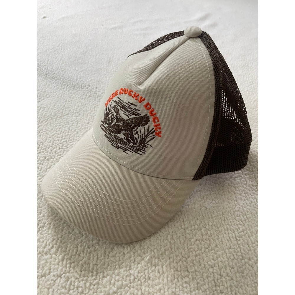 Outdoor Cap Youth One Size Hat Cream Brown Here Ducky Ducky Snapback Trucker